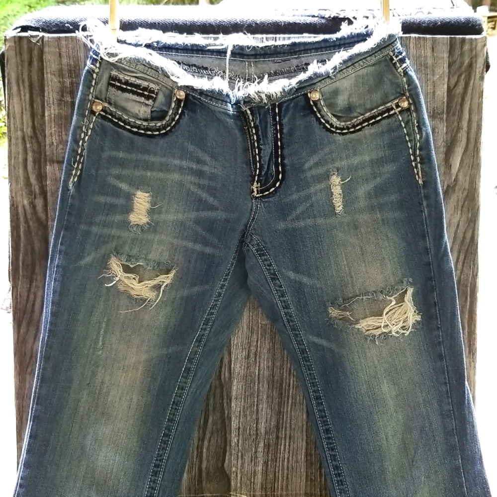 One of a Kind DIY reconstructed 'Guess' Jeans